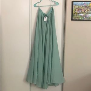 Mint green full maxi skirt